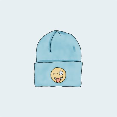 Premium Cotton Beanie with Embroidered Logo - One Size, Black